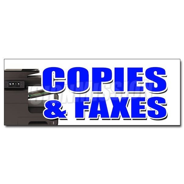 COPIES & FAXES DECAL sticker office supplies po box copy fax ups usps, D-36 Copies & Faxes